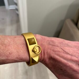 Hermes Gold Pyramid Stud Bracelet